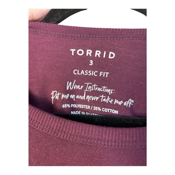 Torrid Purple Long Sleeve Tee with Festive Design - Picture 3 of 8